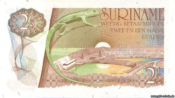 Suriname, P-118b, 2,5 Gulden, 1973 - 1978, Gecko.jpg