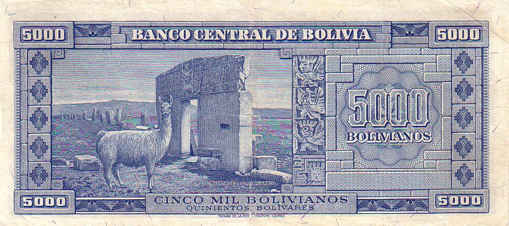 Bolivien, P-145, 5.000 Bolivianos, 1945, Lama .jpg