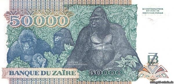 Zaïre, P-40a, 50.000 Zaïres, 1991, Gorillas .jpg
