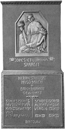 Datei:1908-Ehrenplakette des Schlesischen Museums-Milch.jpg