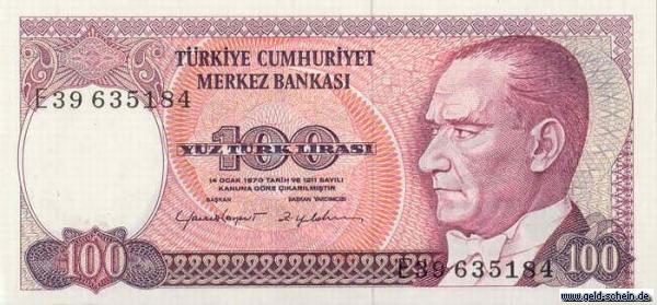 Datei:TürkeiP-0194b, 100 Türk Lirasi, Vs.jpg