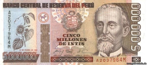 Lex Peru P-150, 5 Millionen Intis.jpg