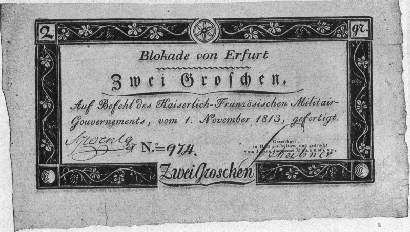 Datei:Erfurt 2 Groschen 1813 mit Druckvermerk.jpg