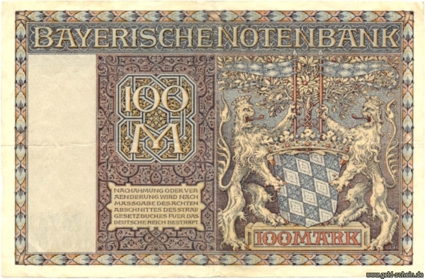 Bayern, PS-923, 100 Mark, 1922, Löwen als Wappentiere .jpg