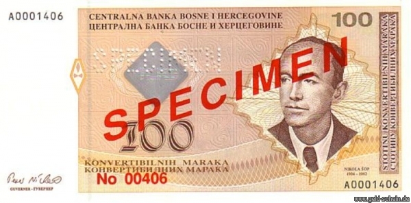 Lex Bosnien-Herzegowina P-69s, 100 Konvertibilnih Maraka.jpg