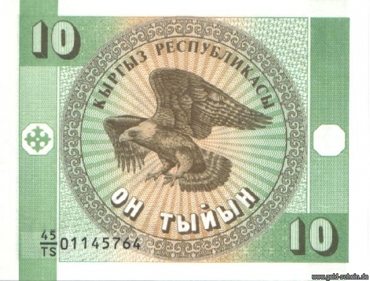 Datei:Kirgisistan, P-2, 10 Tyiyn, 1993, Adler.jpg