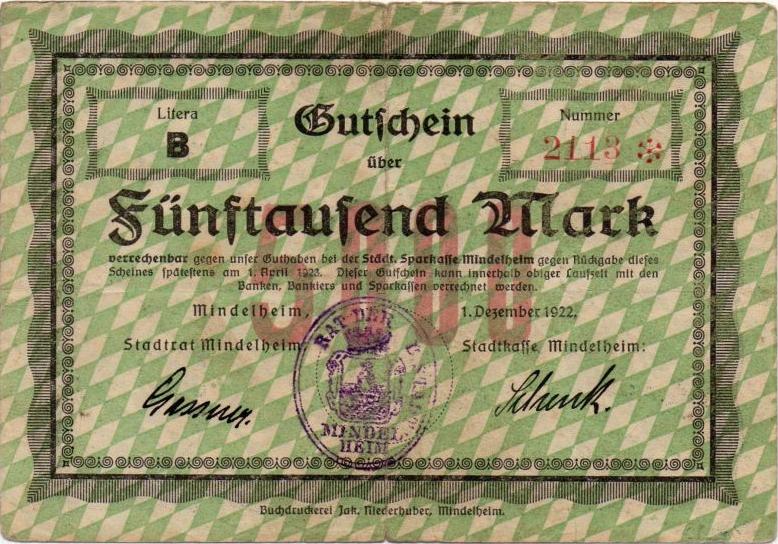 Datei:Mindelheim 5000Mark Stadt.jpg