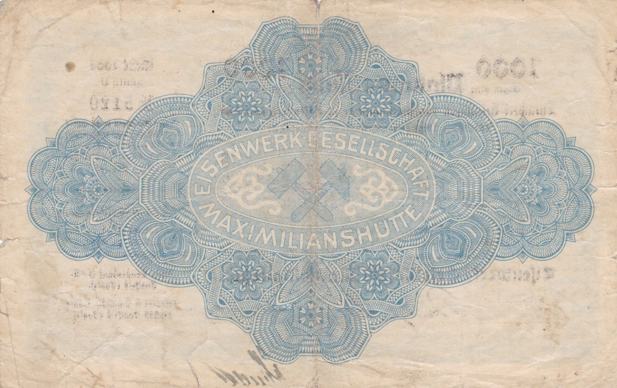 Unterwellenborn Maxhutte 1000 Mk Rs.jpg