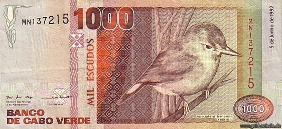 Kapverden, P-65, 1.000 Escudos, 1992, Kanarienvogel.jpg