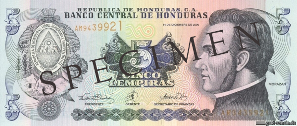 Lex Honduras P-85, 5 Lempiras.jpg