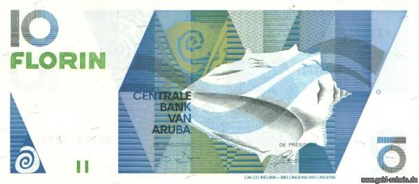 Aruba, P-7, 10 Florin, 1990, Meeresschnecke.jpg