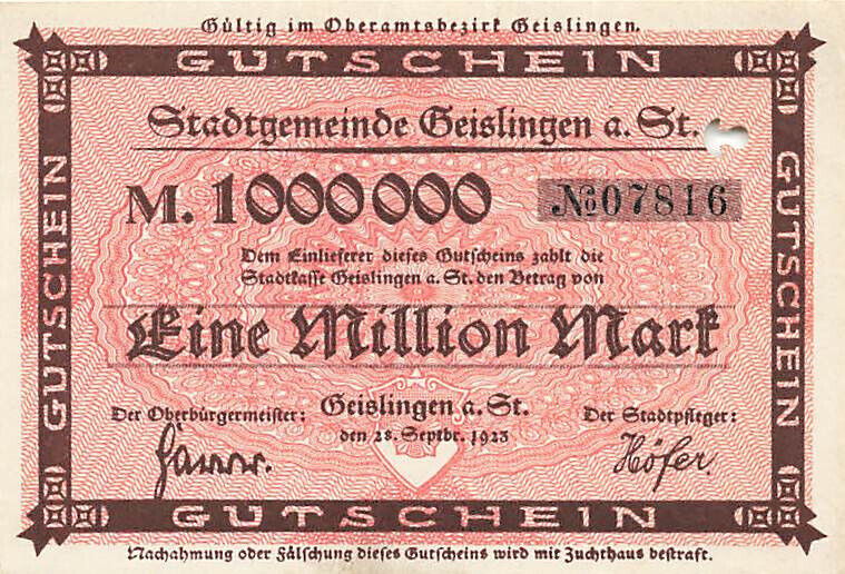 Datei:Notgeld Geislingen 1Mio VS.jpg