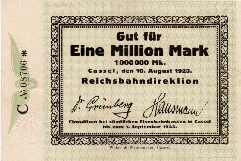 Datei:Cassel Reichsbahn 1mio Vs.jpg