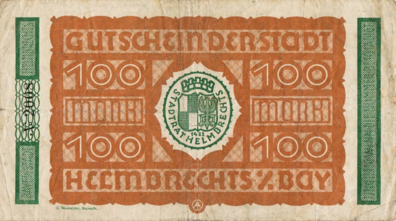 Datei:Helmbrechts Stadt 100 Mark Vs.jpg