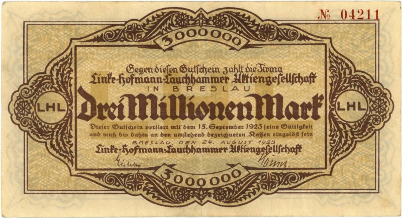 Datei:Breslau Linke-Hofmann-Lauchhammer 3 Millionen Mark 1923 Vs Kopie.jpg