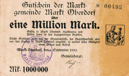 Notgeld: Markt Oberdorf – Moneypedia