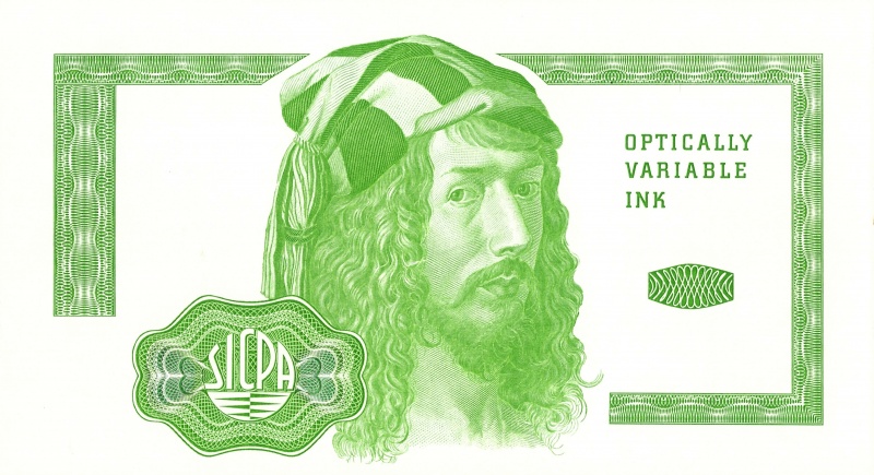 Datei:SICPA Dürer V green, Vs.jpg